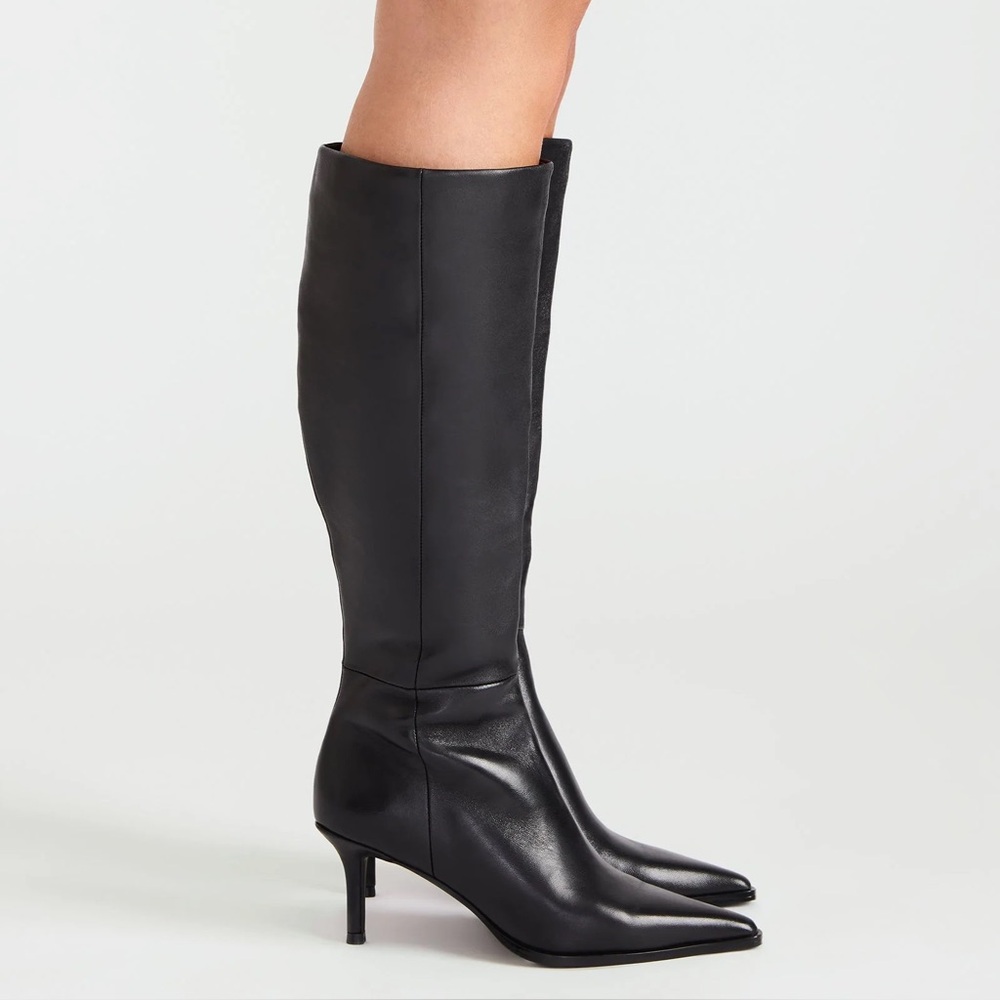 Steve Madden Black Lingo Pointed Toe Knee High Boot